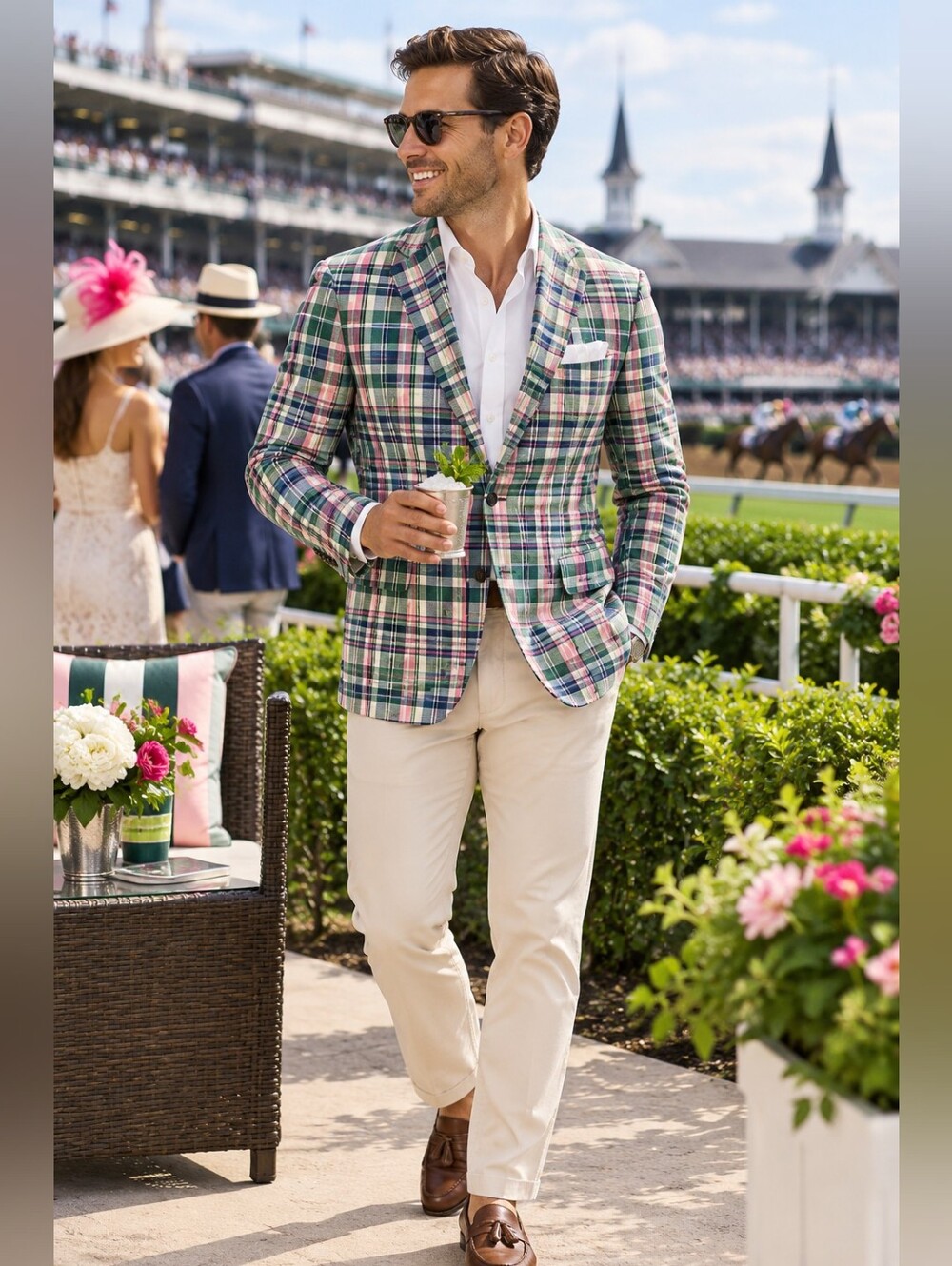 Vineyard Vines Kentucky Derby 150th Madras Plaid Blazer Men’s 40 Regular NWT